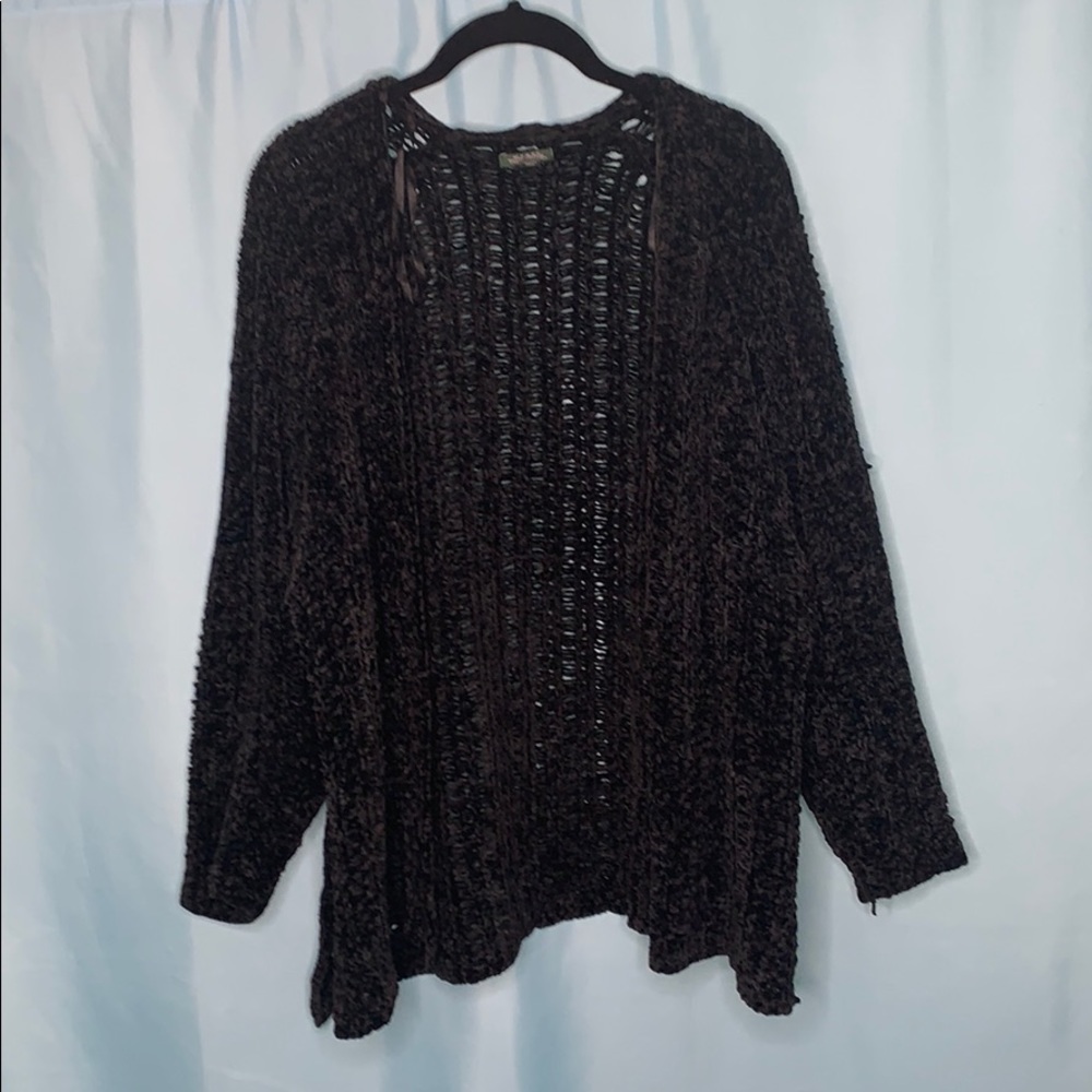 black loose knit sweater